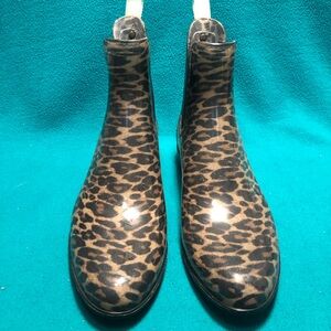 Sam Edelman Leopard-Print Chelsea Waterproof Booties Sz 10